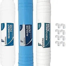 FENZORA 10 Inch Alkaline Cartridge, Carbon and Sediment Filter, Inline Filter Set for All RO Water Purifier-picture-61