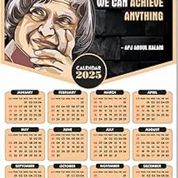 ESCAPER Dr. APJ Abdul Kalam Motivational Wall Calendar 2025 & Inspirational Quotes (12 x 18), Famous Quotes Wall Calendar 2025, Wall Calendar 2025 for Room Decoration, Wall Art-picture-25