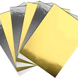 Festiko® A4 Size 250 GSM Metallic Gold & Silver Cardstock Sheets (Pack of 20), Metallic Paper Sheets For Art and Craft, Metallic Reflective Mirrored Cardstock-picture-24
