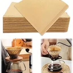 50 Pcs Coffee Filters, Size 02 Unbleached Cone Filters, Disposable Natural Paper Filters 2-4 Cup Brewers for Pour Over and Drip, Biodegradable, Chemical-Free for Home, Travel & Office (50)-picture-30