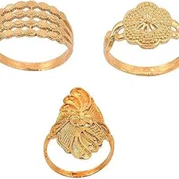 handicraft kottage Ethnic 18k Gold Plated Brass Ring for Women And Girls (HK-3Ring Combo_2022-05)-picture-28