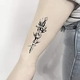 Temporary Tattoo Stickers for Men, Women, Boys & Girls Waterproof Tattoo Stickers Flowers Butterfly Stars angle wolf Armband words 3D Realistic Tattoo Stickers T-143 Size 60mm X105mm-picture-16