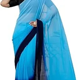 satrani Women's Georgette Padding Dyed Reday To Wear Saree with Unstitched Blouse Piece-picture-40