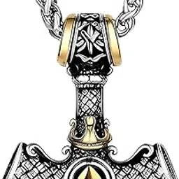 the men thing Pendant for Men - Pure Titanium Steel Pendant Viking Collection with 24inch Round Box Chain for Men & Boys image 1