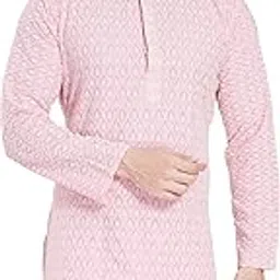 divisive Men's Thread Embroidered Cotton Blend Only Slim Fit Kurta-picture-37