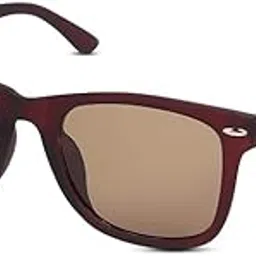 mashamart Metal Hinges Heavy UV Protected Glass Lens Square Sunglasses for Men (Black & Brown)-picture-40