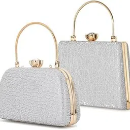 zaib Bridal Partyware Clutch for Women – Elegant Evening Purse, Wedding Accessories, Satin Shoulder Bag for Brides, Bridesmaid-picture-31