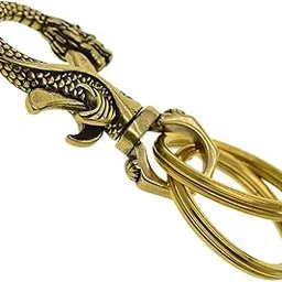 Handmade Brass Dragon Swivel Lobster Clasps Keychain & 2Pcs 32mm Key Rings | 1 Set of Dragon Lobster Clasps Swivel Hook Keychain-image-28