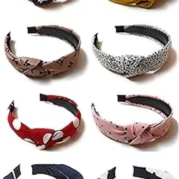 gt gloptook Cotton Fabric Printed Knot Bow Hairband/Headband For Women and Girls, Set of 6 - Multicolor, (Design May Vary for daily use)-picture-45