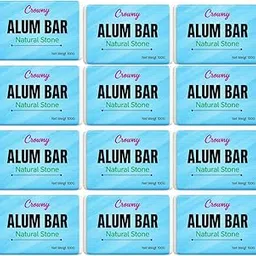 Crowny Alum Bar after Shave Fitkari with travel case - 100% Pure Natural Phitkari Stone Bar for water purification, Pain relief, Skin Tightening, Underarm Deodorant| Gentle, Effective & Natural Padikaram | After Shave Lotion alternative| Chemical-Free Shaving Kit Aid | Father's day Gift option | Pack of 12 (100gm)-picture-25