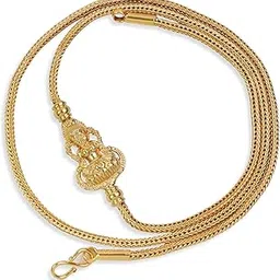 cute gold One Gram Micro Gold Plated Traditional Designer Laxmi Mugappu Chain for Women & Girls (MC-1138)-picture-37