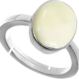 ptm Natural Opal 3.25 Ratti to 10.25 Ratti or 3 Carat to 9.5 Carat Astrological Certified Gemstone Sterling Silver/bis Hallmark Adjustable Ring for Men & Women image 1