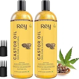 Rey Naturals Cold Pressed Castor Oil For Hair Growth | Castor Oil For Skin | Castor Oil Cold Pressed | Arandi ka Tel original | Castor Oil For Face | Castor Oil for Eyelashes & Eyebrow - 200 ml*2-picture-30
