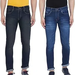 ben martin Men Mid Rise Pack of 2 Regular Fit Stretchable 30 Size Brown & Dark Blue Casusal Denim Combo Jeans Pant , CMB-3-picture-34