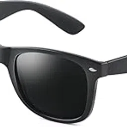 imszz Stylish Men & Women Retro Square Sunglasses | UV protection & Lightweight | Plastic Full-frame Sunglasses (Black)-picture-48