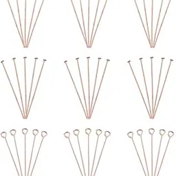 Pandahall 300pcs 30mm/24Gauge Brass Ball End Headpins Open Eye Pins Flat Head Pins Rose Gold for DIY Earring Pendant Jewelry Making Wrapping Looping Beading Findings Supplies image 1