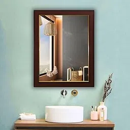 The Deqor Wall Mirror for Bathroom |Decorative Mirror| Frame Wall Mount Mirror| Washbasin Mirror| Mirror for Room| Looking Mirror Glass| Mirror for Bedroom| Rectangle Mirror|18 * 24 Inch (FM1824A4)-picture-11