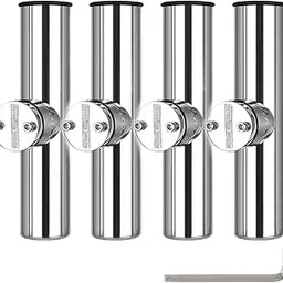 Amarine Made 4pcs Stainless Steel Fishing Rod Holder with Clamp on for Rails 7/8" to 1"-picture-16