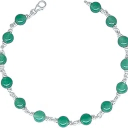 flaunt basket Pure 925 Sterling Silver Green Jade Bead Bracelet for Men | 8.5 Inches | Handcrafted Healing Stone Bracelet for Money, Prosperity & Positive Energy-picture-52