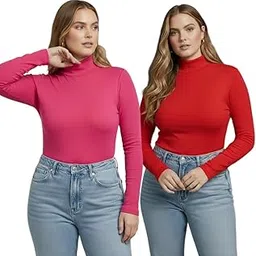 irana Women Highneck Full Sleeve Top for Winter Wear | Ribbed Turtleneck Women High Neck| Slim Fit Warm Woolen High Neck Sweater for Women & Girls | Stylish Solid Winter Top-Pack of 2-picture-28