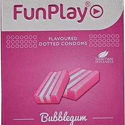 FunPlay Bubblegum Flavoured Dotted Condoms | 3 Pcs | Tasty & Playful Bubblegum | Textured Latex for Intense Sensation-picture-11