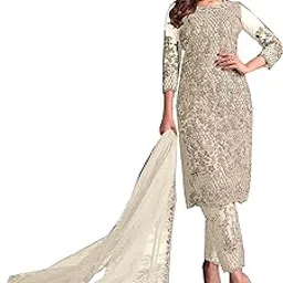 rudraprayag Net And Santoon Straight Salwar Suits For Women | Semi Stitched Suit For Women 2023 l Gown In Clothing & Accessories-picture-21