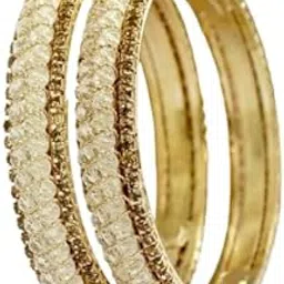New Gold Plated Clear Crystal Beaded Bangles for Women | Traditional Indian Kada Bracelet Set | Bridal, Wedding & Festive Jewelry-picture-18