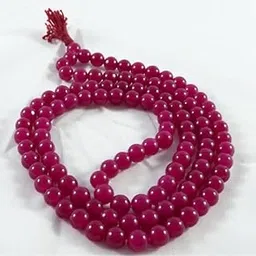 Attratctive Look Red Manik Mala 8mm Round Beads रूबी की माला Manik Ratan Gale Ki Mala A+++ Ruby Stone Original Certified Mala Manikya Mala-picture-23