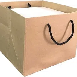 Yummy Takeaway Paper Carry Bags, Cake, Pizza, Bakery, Grocery Bag, Gift Bag, 140 GSM Thick Khaki Brown Kraft paper bags, Takeout Bags (Pack of 10) (5.5 x 5.5 x 4" Inches)-image-25