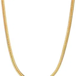 Stainless Steel Snake Chain for Men - Durable Gold Color Classic Chain-image-1
