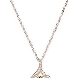 jewels galaxy Crystal Elements Sparkling Multicolor Floral Design 18K Rose Gold Plated Amazing Pendant Jewellery for Women & Girls (SMNJG-PNS-2018)-picture-12