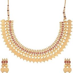 zeneme Red Temple coin Necklace Set/Jewellery Set for Women & Girls-picture-48