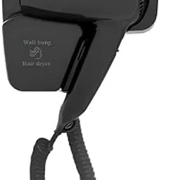Eston Wall Mounted Hotel Hair Dryer (Black) – 1200W Compact Blow Dryer Without Socket | Safe Auto Shut-Off Design for Hotel Bathrooms, Guest Houses, Gyms, Airbnbs- Black-picture-22