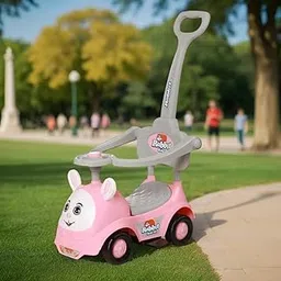 Fun Ride On Push Car, Rabbit 3 in 1 Rider with Removable Parental Handle - Musical Push Car with Lights and Utility Storage Toy Box - Armrest Guardrails for Safety, Kids Indoor/Outdoor Toy Car (Pink)-image-29
