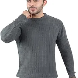 Unisex Adult Blend Sweater (Round Neck in Daffodil Wool_Grey-image-5