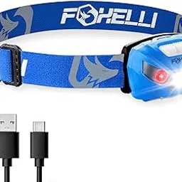 Foxelli Rechargeable LED Headlamp - Super Bright, Lightweight, and Comfortable Head Light for Running, Camping, Hiking, and Work, Suitable for Adults and Kids-picture-51