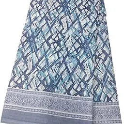 kshatriya cloth stores Womans Nauvari Saree Or Nine/Ten Yards Print Saree In White Colour With Light & Mid Dark Colour Design And Border.-picture-10