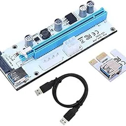 Xsentuals PCI-E Express 1x to 16x PCI-E Extender Riser Card Adapter 15 Pin SATA Power with 60cm USB Cable (Blue)-picture-17