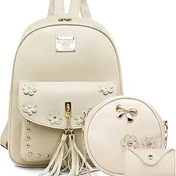 floki Fashion Girls 3-PCS Fashion Cute Mini Leather Backpack sling & pouch set for Women-picture-36