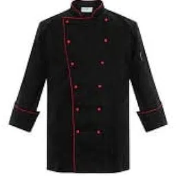 Men's Cotton Chef Coat Professional Coat (Black,44,2XL)-image-0