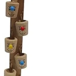Kafron Wooden Marble Slider Toy for Kids | Handcrafted Educational Toy | Colorful Face Track Game | Develops Motor Skills & Coordination | Eco-Friendly Play Toy (6 Cups)-picture-16