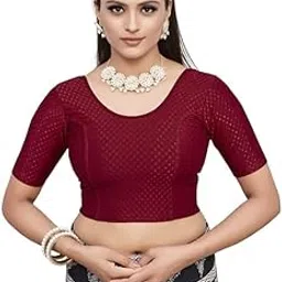 Women's Cotton Half Sleeve Blouse (Dobby_Blouse_Maroon_36)-picture-38
