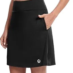 m moteepi Skorts for Woman Golf Skirt Knee Length Tennis Athletic Skorts with Pockets, Black, Medium-picture-39