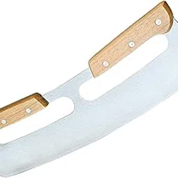 NILKANTH® Pizza Cutter Rocker with Wooden Handles & Protective, Big Pizza Knife Cutters for Kitchen Tool (14inch)-picture-33