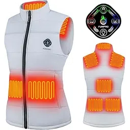 funpro Heated Vest for Women, 5 in-1 Smart Controller, Lights-out Design Lightweight Heating Vest, Battery Not Included Gray-picture-32