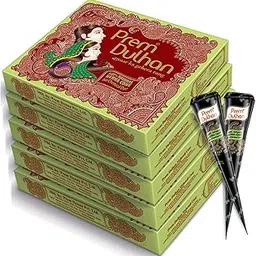 Prem Dulhan Mehendi Cone 12pc in 1 Box, 100% Pure Leaf of Natural Henna (Pack of 5)-picture-15