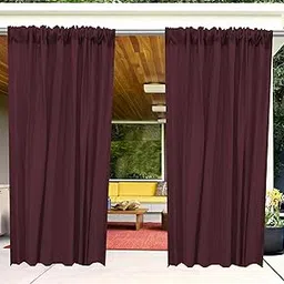 GREEN DECOR HDPE Fabric 85-90% Sun Blockage & UV Protection Rod Pocket and Tie Back Balcony & Outdoor Curtains Temperature Reducing for Window&Door Curtains(Burgundy Color_4.5X7 Feet) Pack of 2 Piece-picture-30