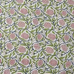 Pure Cotton Dress Making Fabric Sanganeri Print Jaipuri Hand Block Printed Unstitched Dress Material for Women Blouse/Plazzo,Kurti/Lehenga/Saree/Piece Womens 43" Inches Width (White 1, 3 Meter)-picture-17