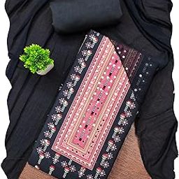 manvaa Women'S Multi Unstitched Print And Mirror Work Rayon Cotton Dress Material (CP9108GRN)-picture-27