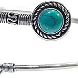 9dzine Synthetic Firoza Turquoise Adjustable Feather Kada Anklet-picture-39